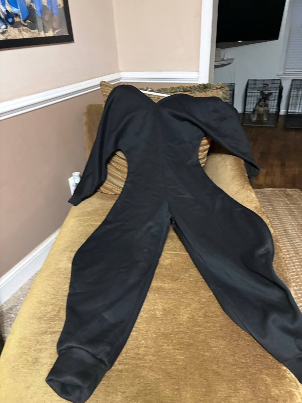 Black Women's Jumpsuit - Sleek Long-Sleeve One-Piece